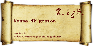 Kassa Ágoston névjegykártya